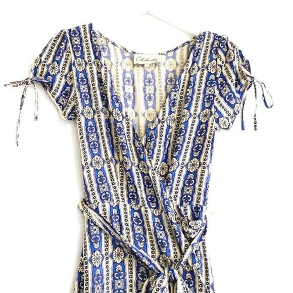 Cleobella Almudena Printed Wrap Dress Azure, Size XS - Picture 5 of 14
